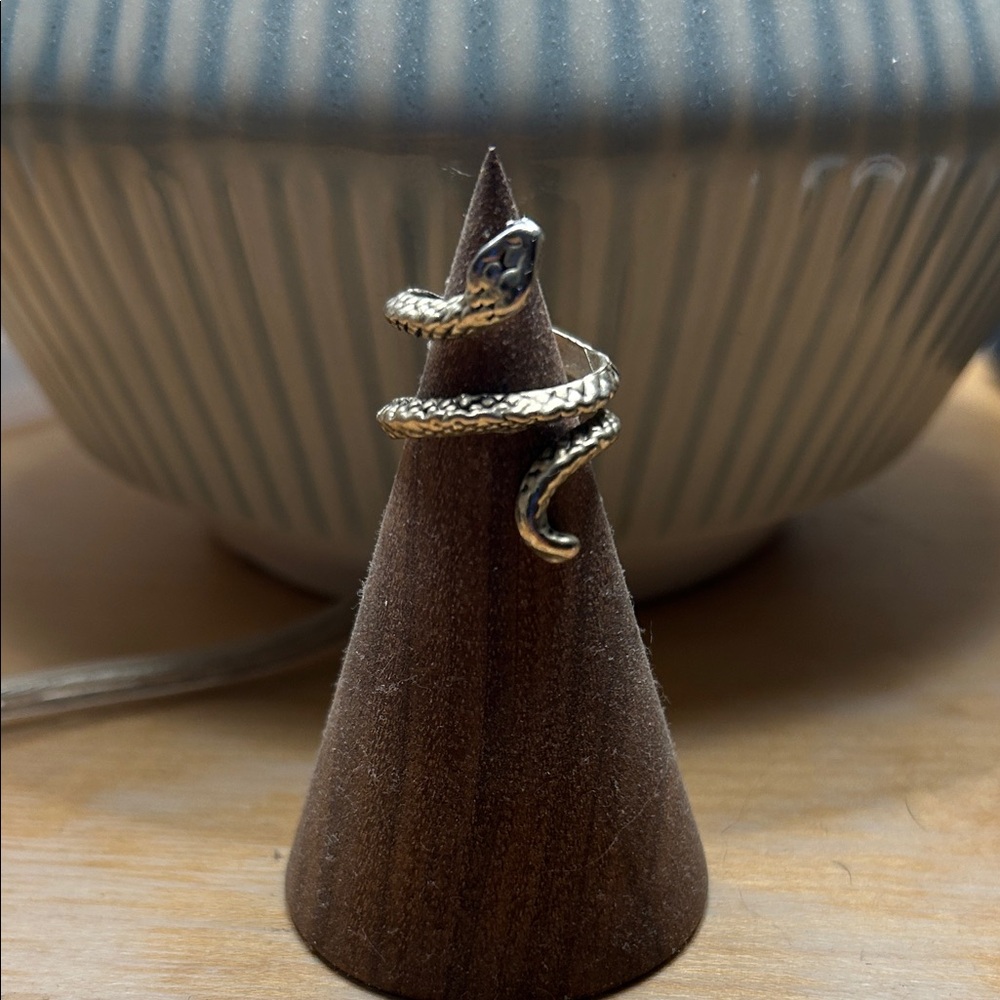 Silver toned adjustable Snake Ring